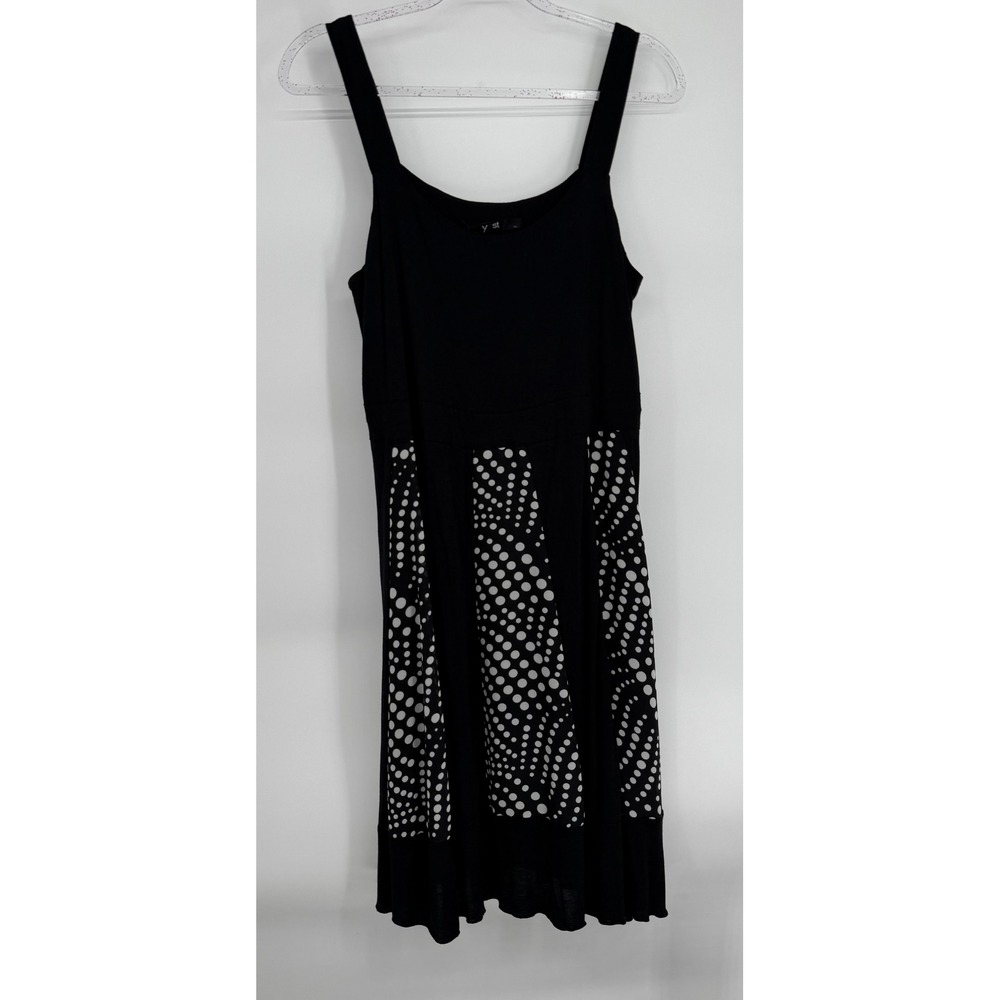 Yest Kolena Black White Polka‎ Dot Sleeveless Scoop Neck Viscose Dress Sz XL NWT